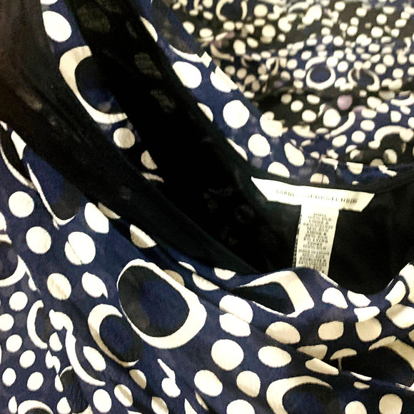 Diane Von Furstenberg DVF 100% Silk Draped Printed Persia Mini Dress Siz… - Picture 14 of 16